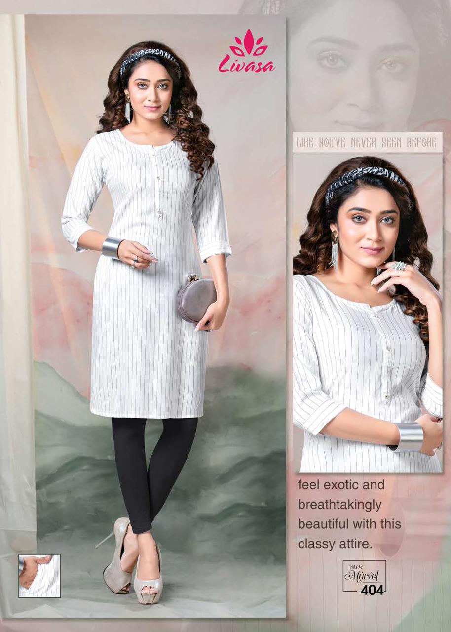 Livasa Marvel 4 Casual Daily Wear Rayon Designer Kurti Collection